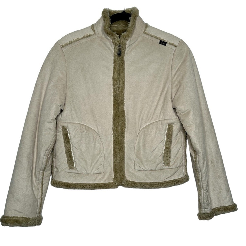 Skea Cream/Beige Faux Suede/Fur Short Winter Jacket Sz S/M